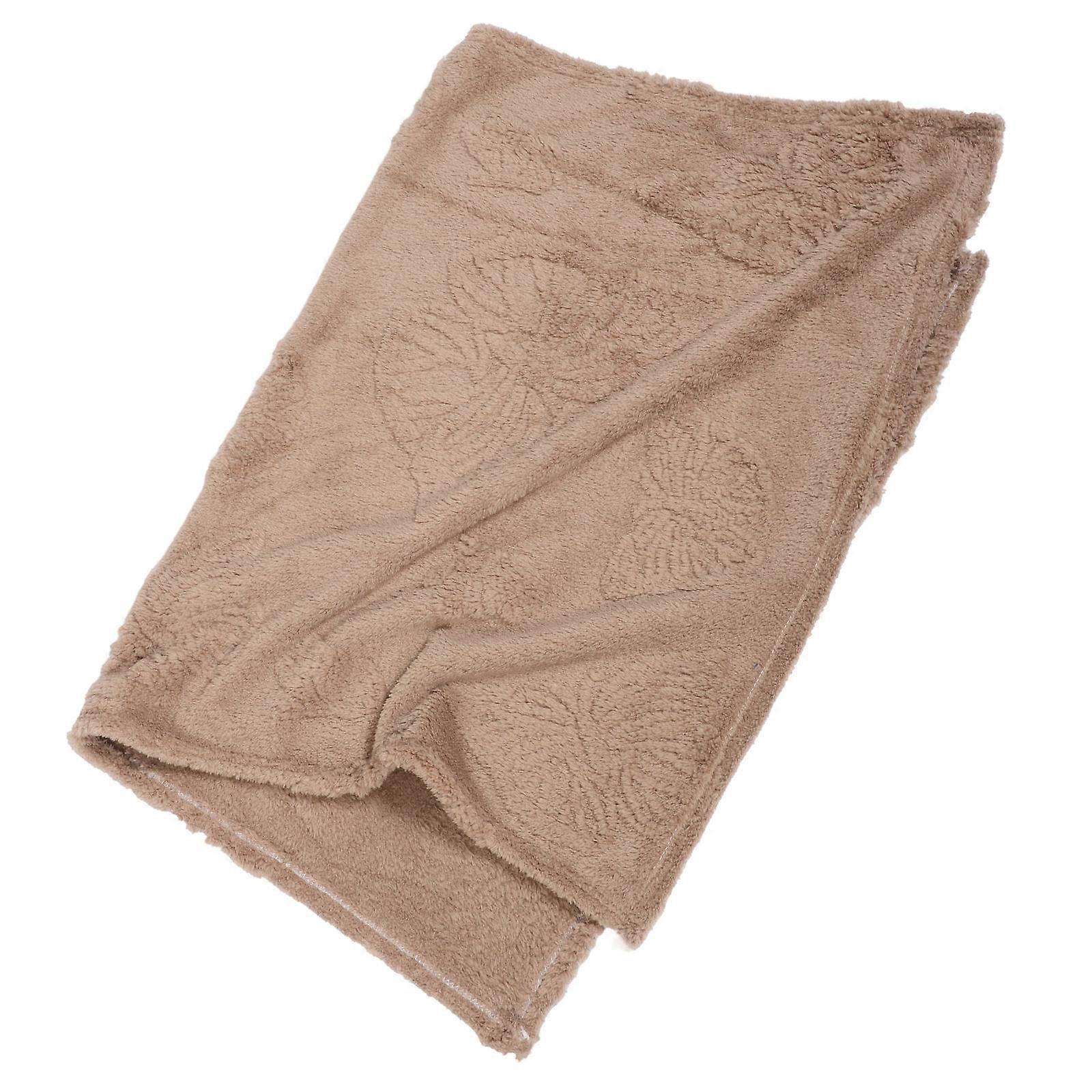 Fluffy Blanket Comfortable Throw Blanket for Relaxation 3Pcs Coffee Polyester