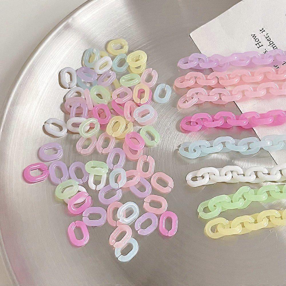 Transparent Acrylic Linking Rings Rectangle Quick Link Connectors Mixed color 7.7x10.1x2.6mm