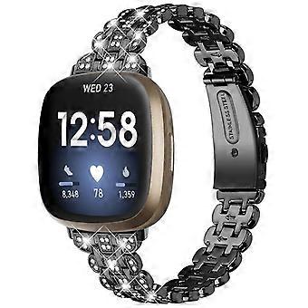 For Fitbit Versa 3/Fitbit Sense Rhinestone Decor Metal Smart Watch Band Buckle Design Watch Strap