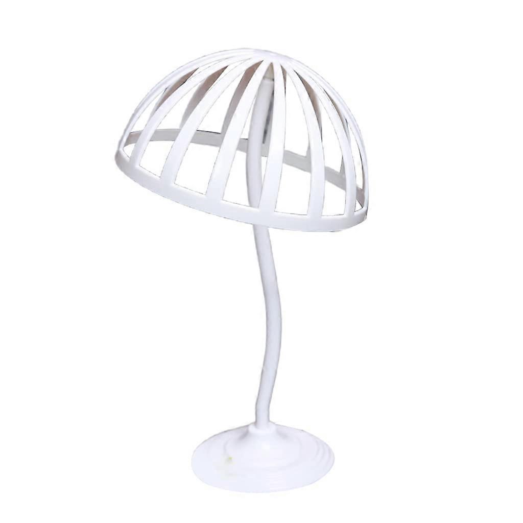 Wall Mounted Hat Rack and Freestanding Wig Stand Organizer with SpaceSaving Display White