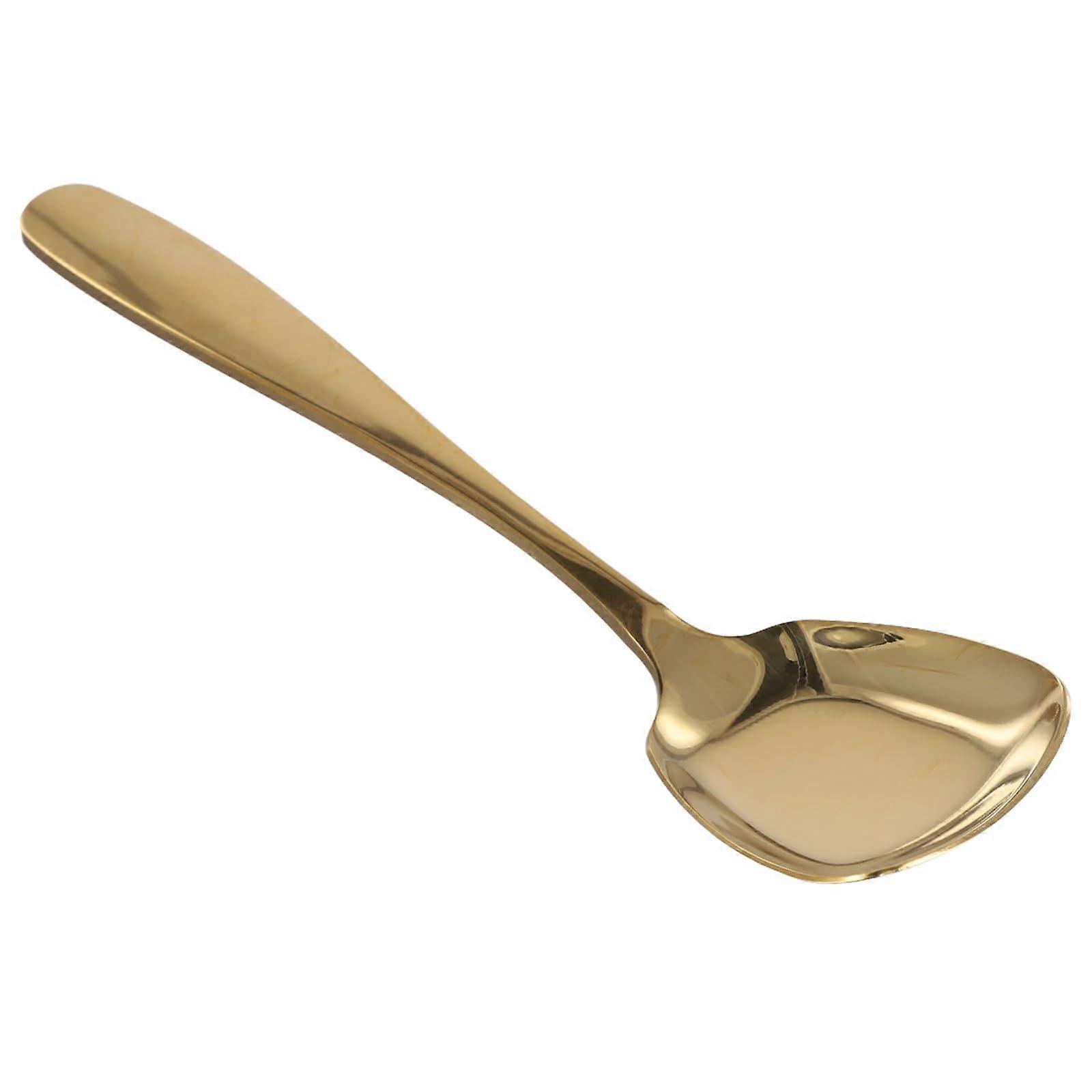 Stainless Steel Soup Spoon with Hammered Square Head, Large Comfortable Handle, Dishwasher Safe