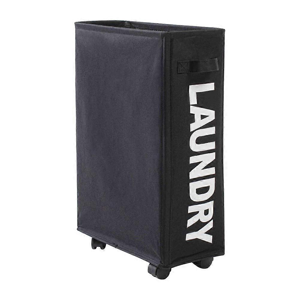 Collapsible Laundry Hamper with Wheels for Narrow Spaces, Breathable Rolling Basket Organizer