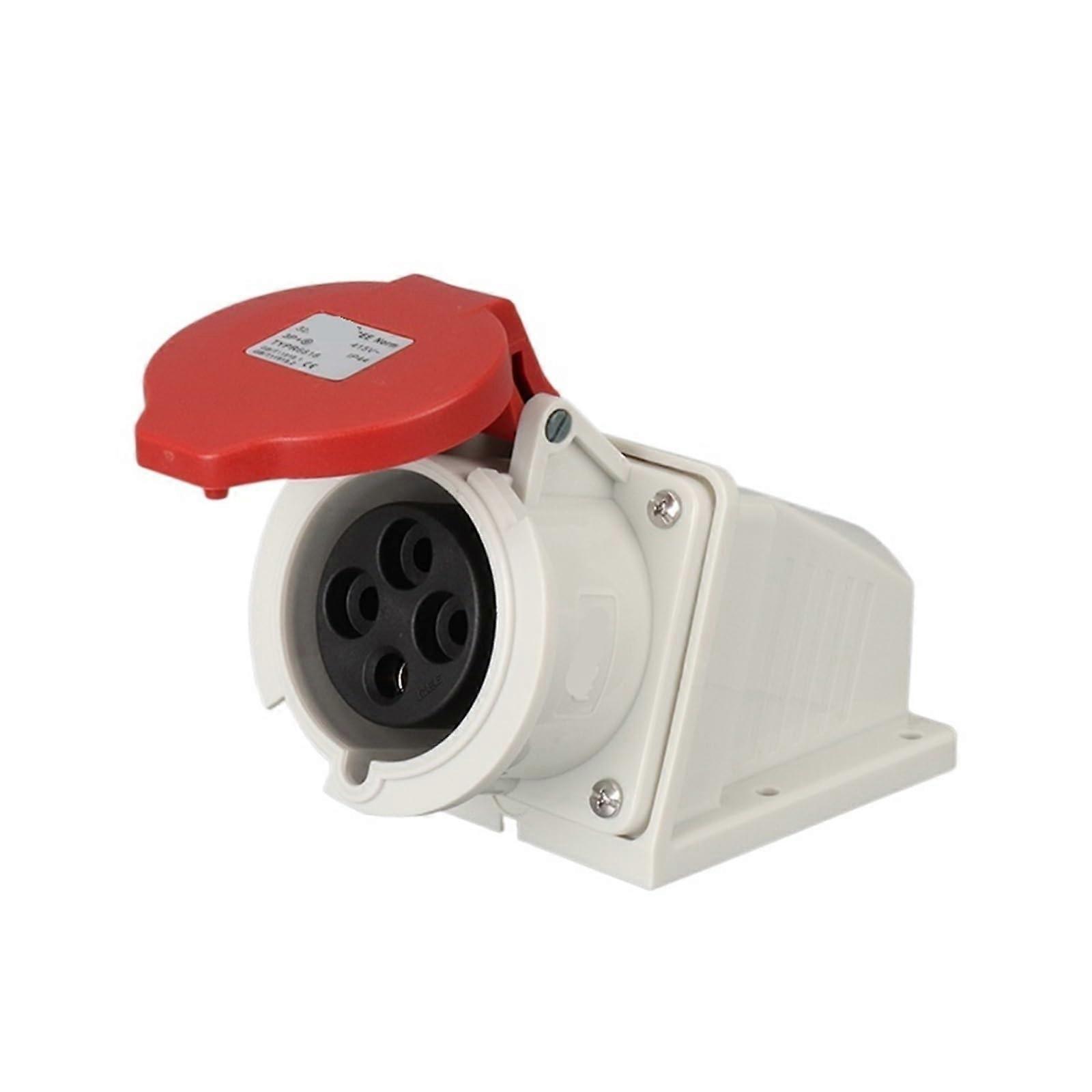 4Core 32A Waterproof Industrial CEE Plug and Surface Mounted Socket, Durable 5V Power Connector