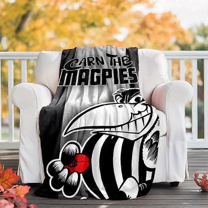 Theme Blanket Soft & Cozy Polyester Knit with Magpie Graphic Perfect for Napping