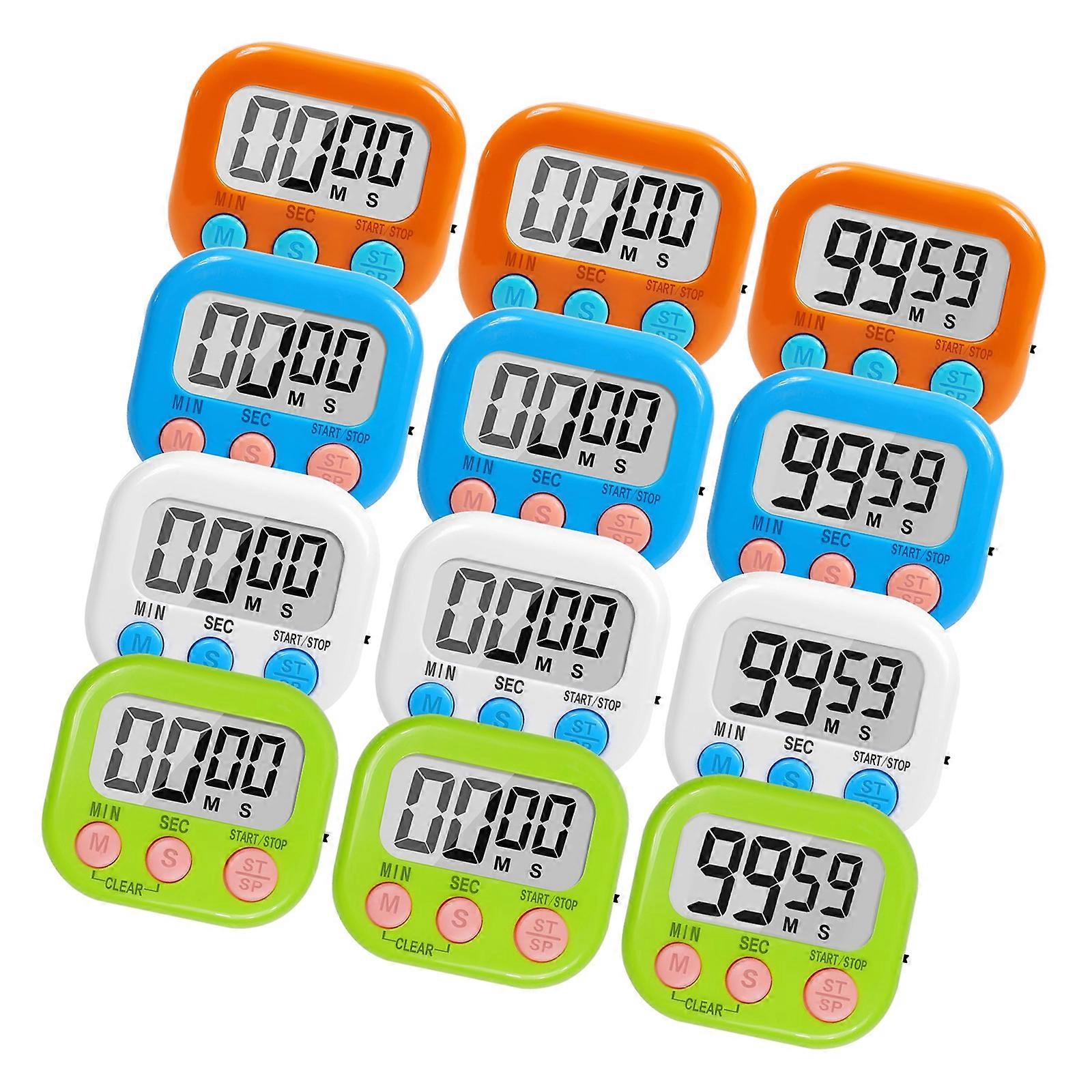Classroom Timer for Children with Digital Display Large Button Accurate 60 Second Alarm Multi Functional for Cooking Learning Multicolor