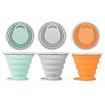 3pcs Foldable Reusable Travel Mug for Camping Hiking Picnic Space Saving Edition