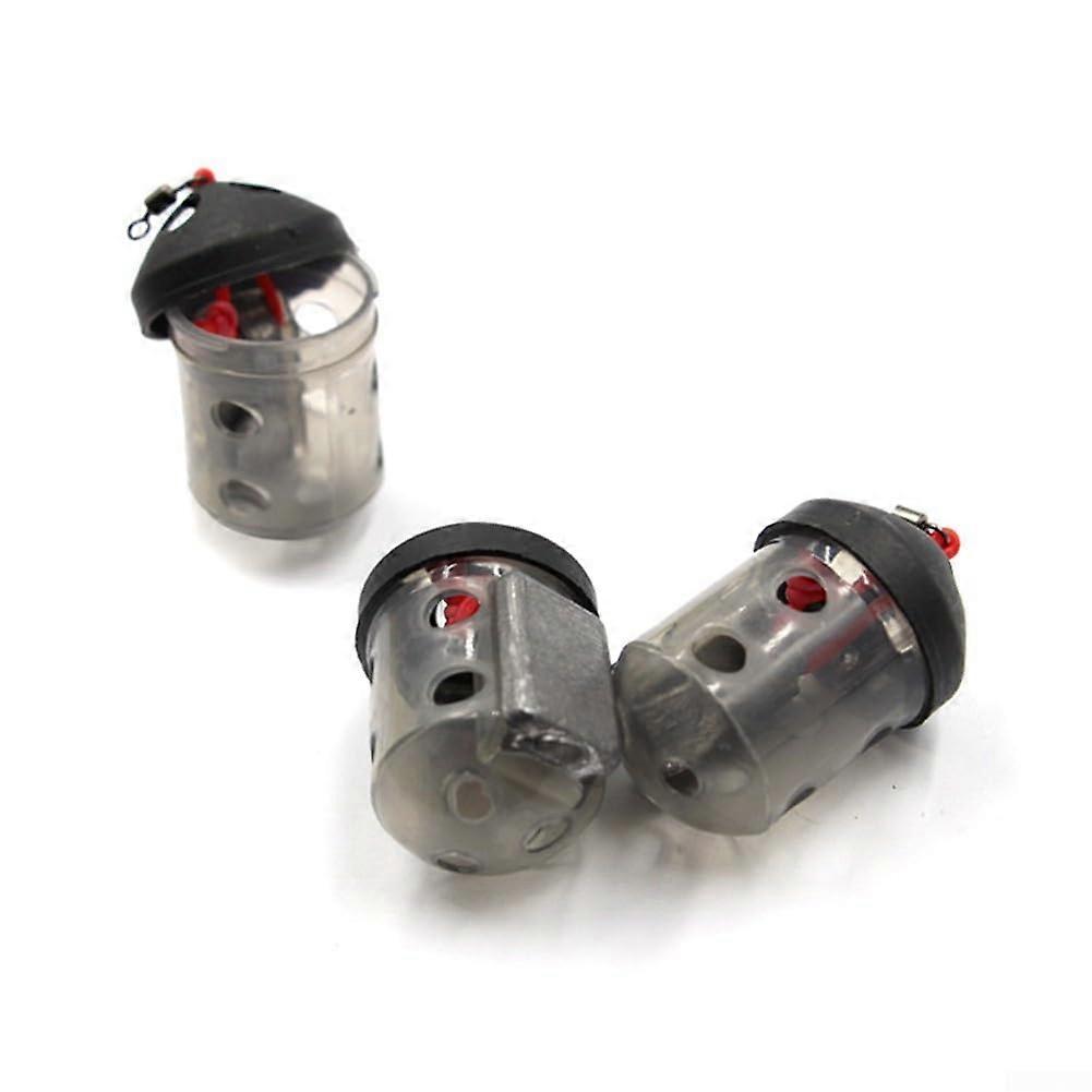 Carp Fishing Feeder Cage with ShockAbsorbing Elastic for Quick Maggot Release, 3 Pack