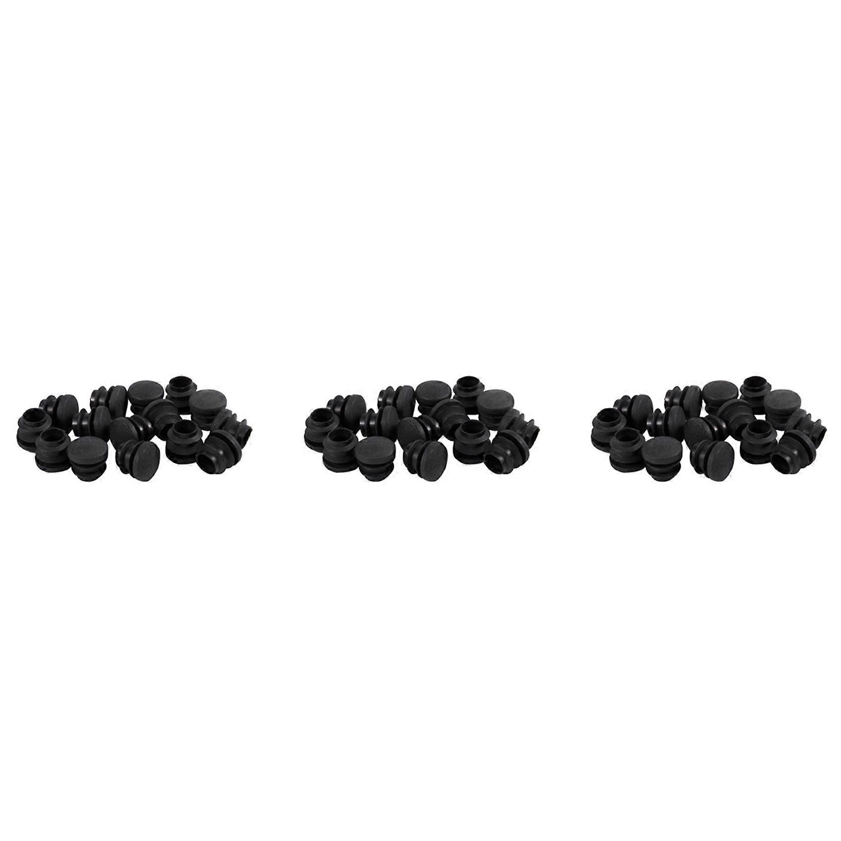 45Pcs Black Plastic Blanking End Cap Round Tube Insert Pipe Bung 16mm