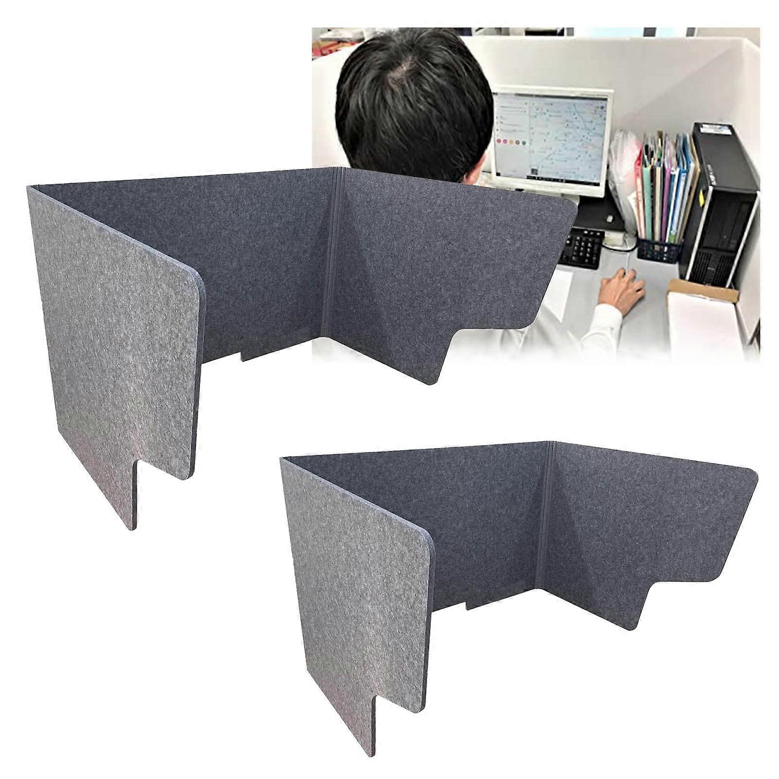 2 Pack Desk Privacy Screen with Noise Reduction, ThreeSided Office Desk Divider, Grey 39in