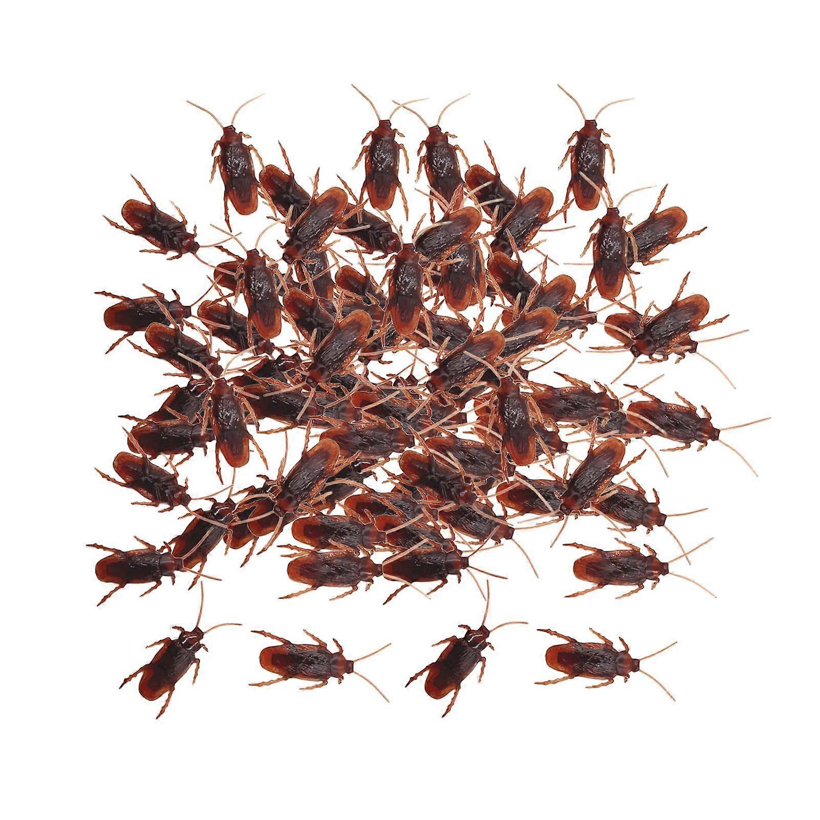 100pcs Small Fake Cockroach Toy Realistic Artificial Cockroach Mini Prank Decor