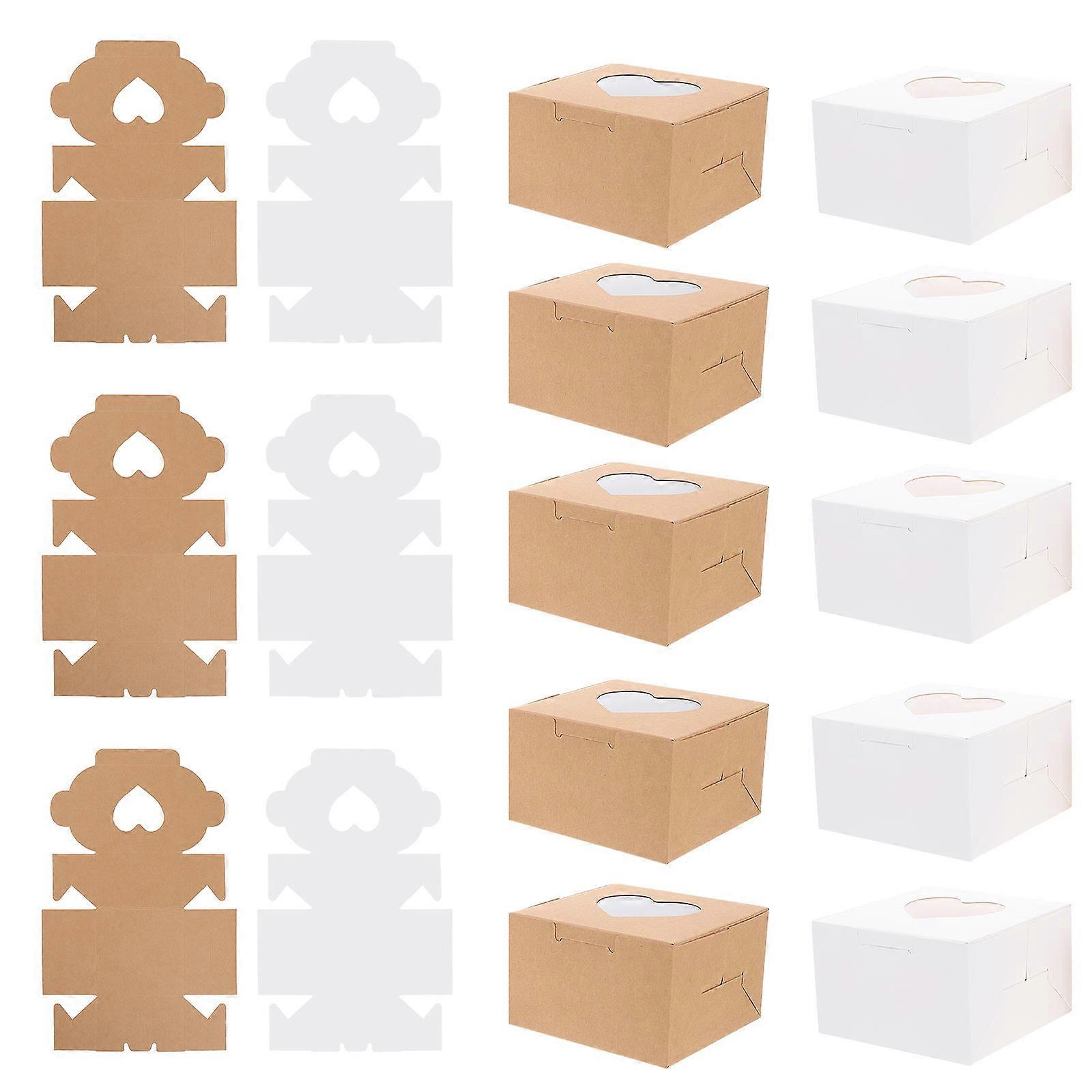 Egg Yolk Pastry Cake Boxes for Cake Packing 40Pcs with Clear Window