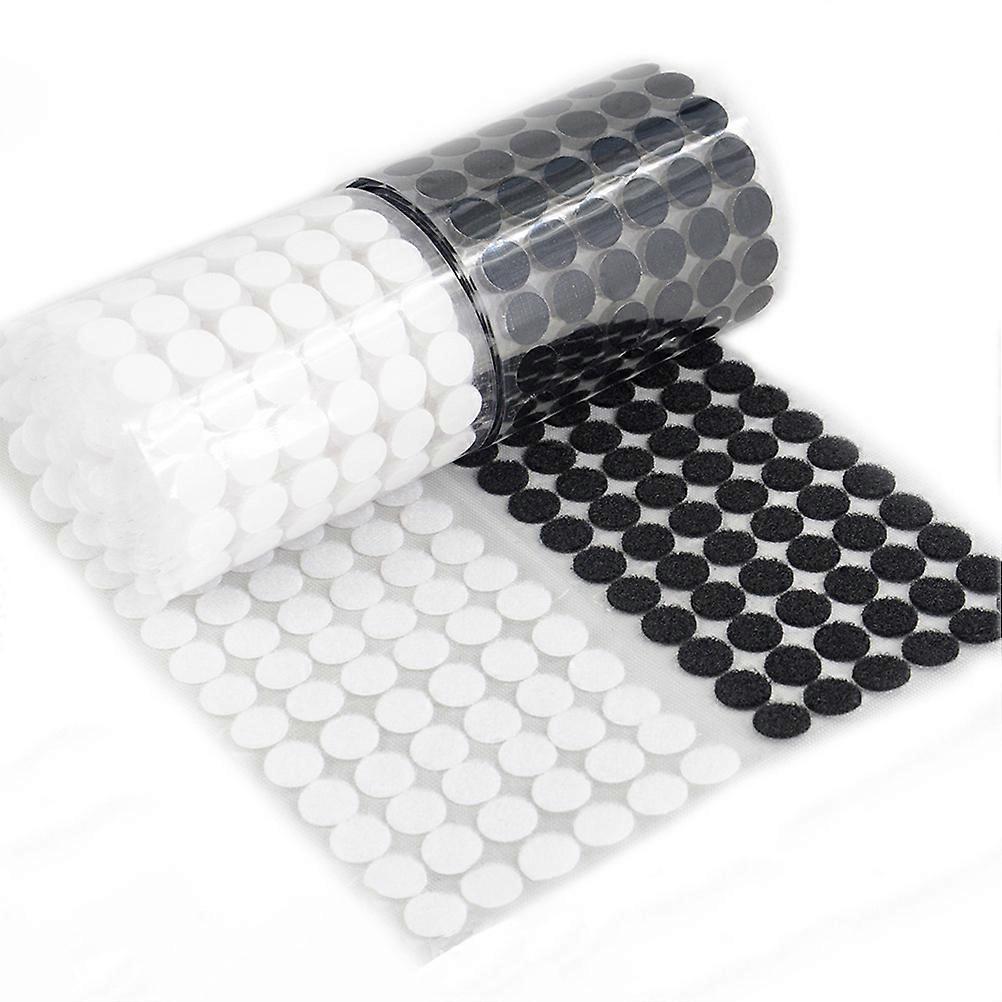 Back Adhesive Hook Loop Tape Round Stickers for Sticking 900Pcs with Black