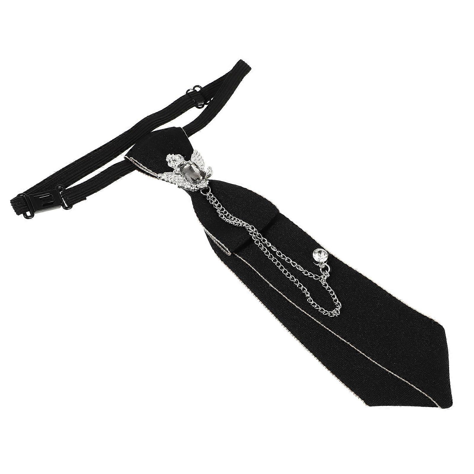 Pre-Tie Neck Tie Polyester for Wedding with Double-Head Eagle Charm