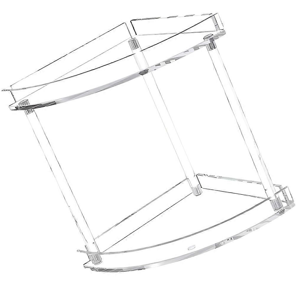 Double-Layer Acrylic Bathroom Corner Shelf for Efficient Countertop Organization