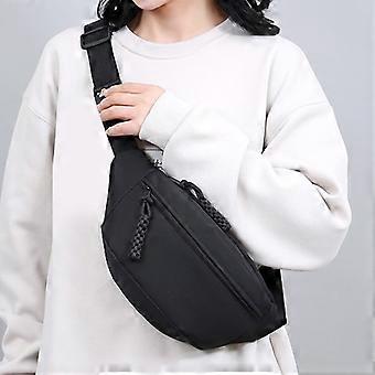 Bolsa transversal impermeável feminina, com alça ajustável, leve, para cintura e peito, ideal para uso diário.