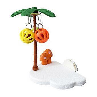 Parrots Mental Stimulation Toy Perch Colorful Ball For Beak Exercise And Play Engagement  Yellow