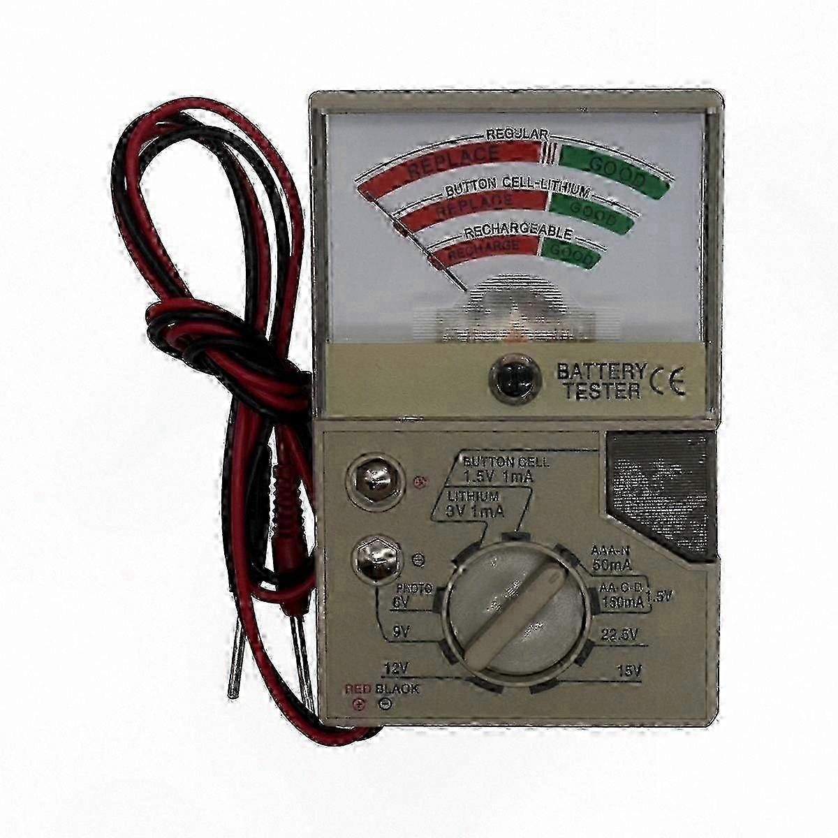 Multi-Cell Battery Checker with Voltage Detection for AA, AAA, C, D, N, and Button Cells