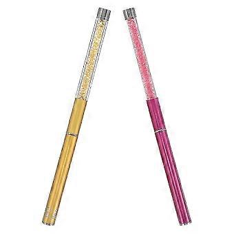 Modieuze wimperborstel met strass-handvat en beschermkap voor dames, diverse kleuren, draagbaar, plastic, 2 stuks