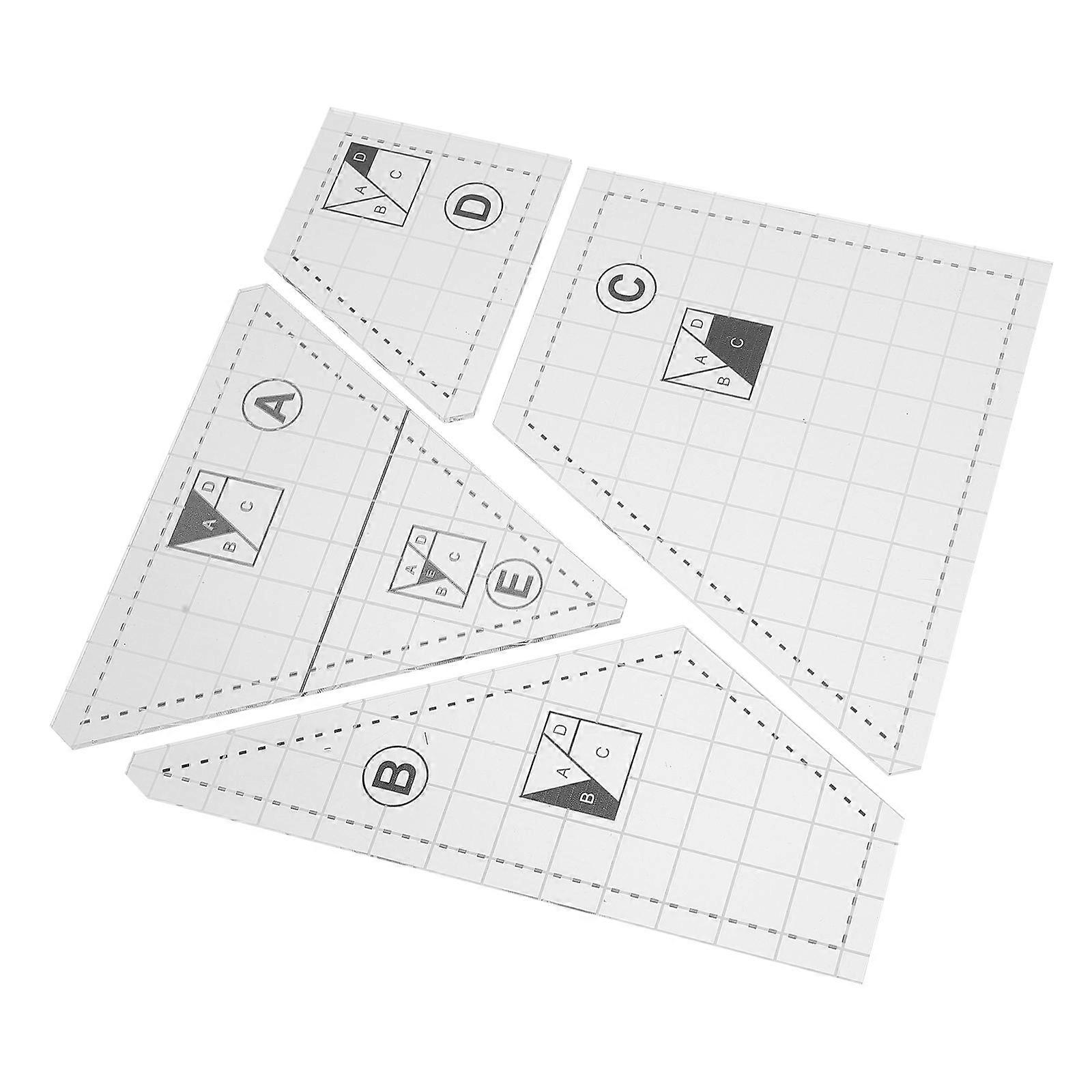 Transparent Quilting Template DIY Sewing Tools for Fabric Patchwork 2Sets