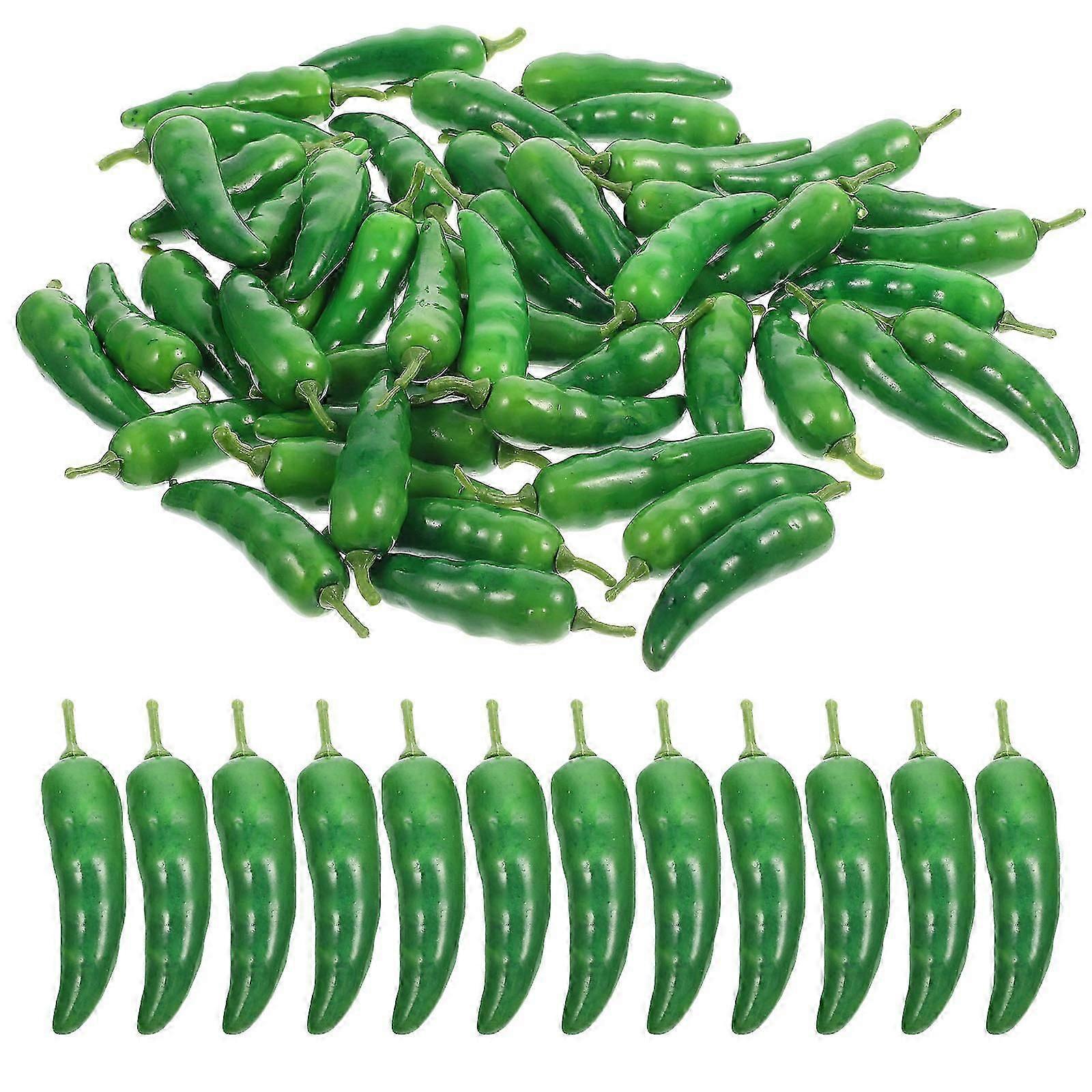 Fake Chili Peppers Mini Artificial Pepper Simulation 50Pcs Set