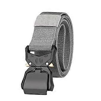 Men's Military Tactical Belt Outdoor Hiking Camping, 1. 5inch Heavy Duty Quick Release Buckle Elastic Stretch Nylon Web