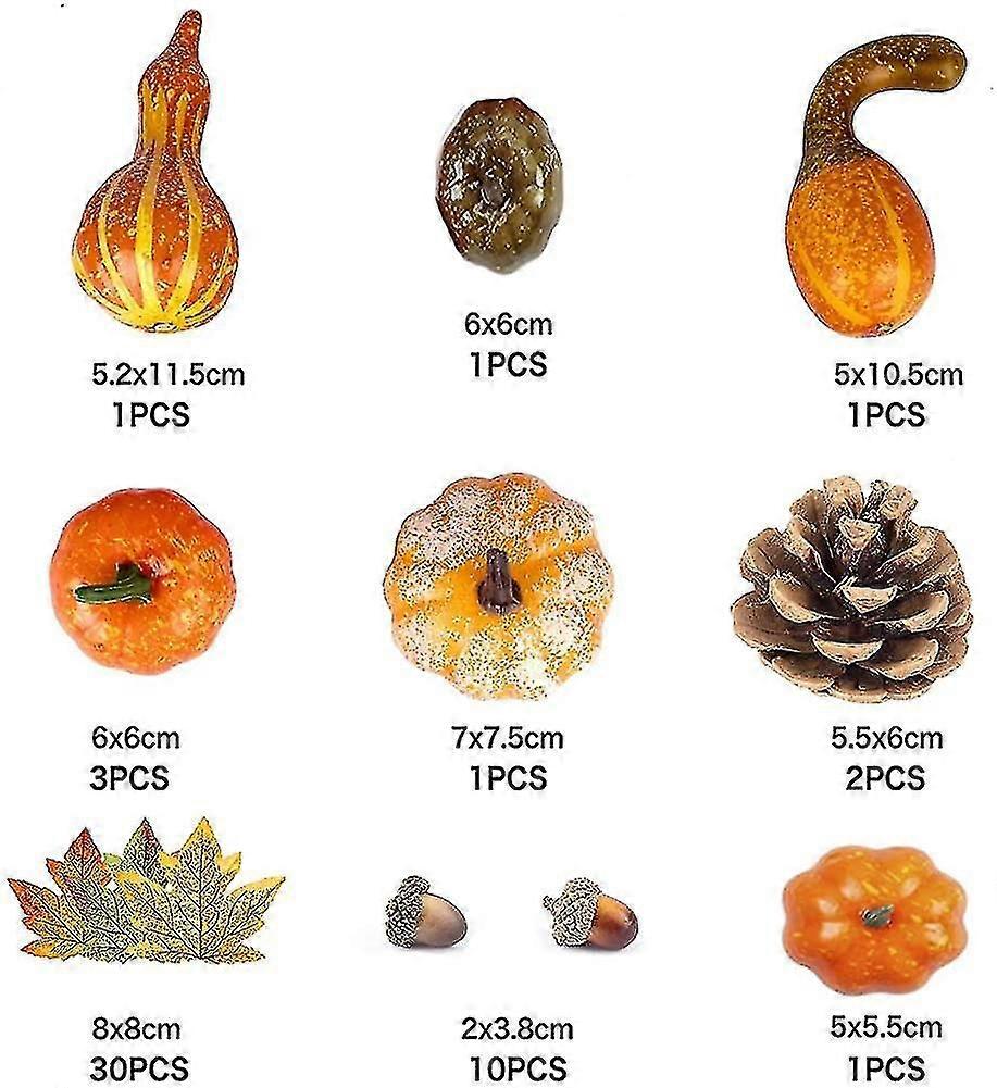 50pcs Autumn Fall Decorations.mini Artificial Pumpkins. Artificial Acorns. Fall