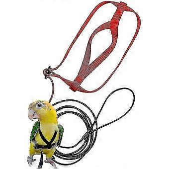 Pet Bird Harness Adjustable Parrot Bird Harness Leash Pet Anti-bite Training Rope Outdoor Flying Harness(size:l)