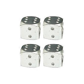 Kaesi 4Pcs Dice Shape Car Motorcycle Wheel Tyre Air Valve Stem Anti-dust Cover Caps