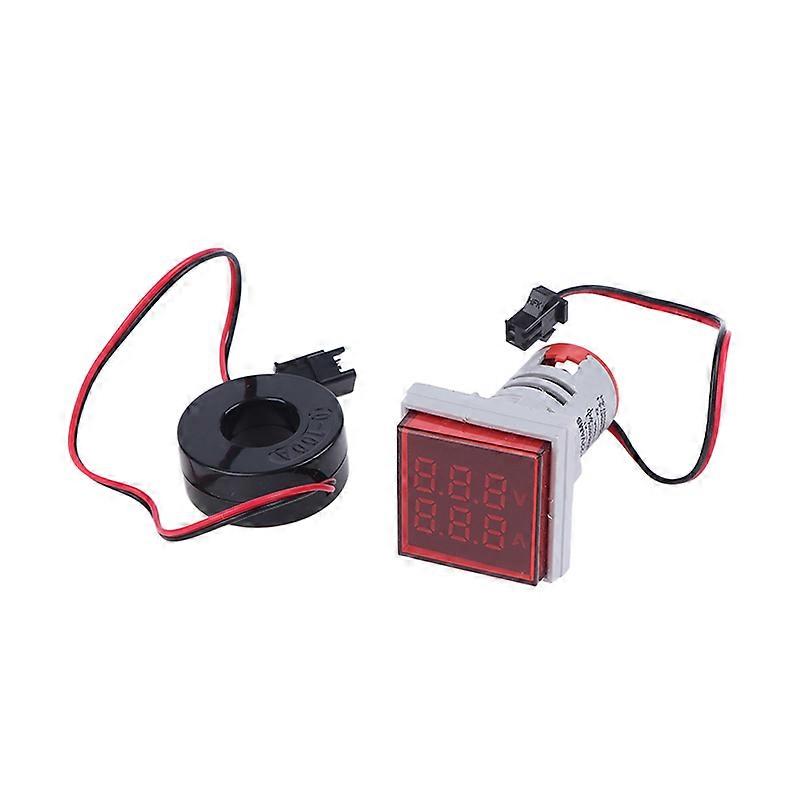 Mini Dual Display Voltmeter Ammeter 220V Square LED Digital Ammeter Voltage Current Meter Voltammeter