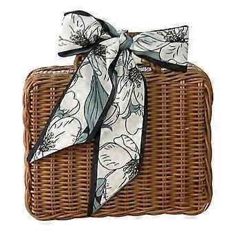 1Set Maleta de ratán natural insípida caja de almacenamiento tejida de ratán con asa sólida para picnic JIKAIX