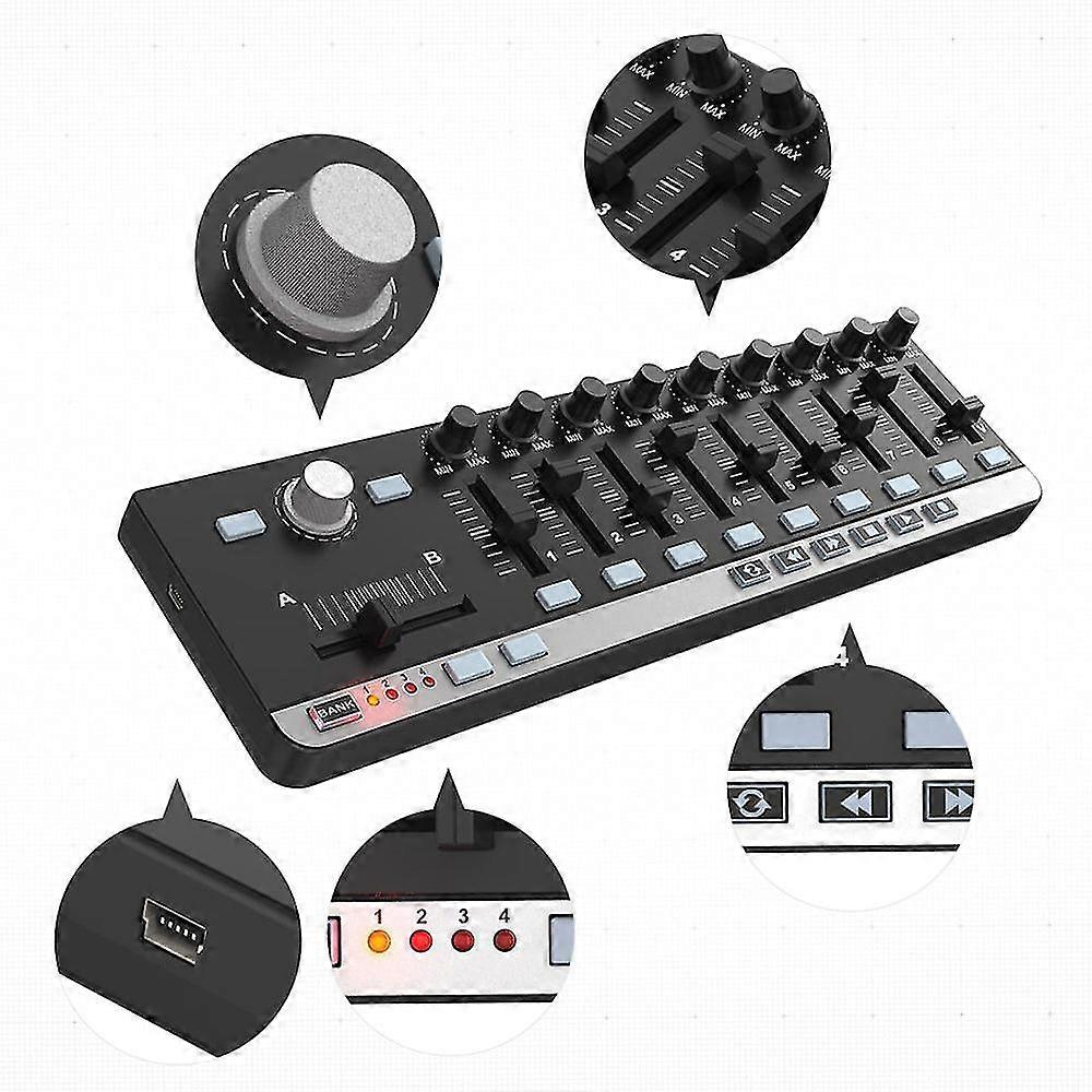 Worlde Easycontrol.9 Midi Keyboard Portable Mini Usb Slim-line Control Midi Controller With 9 Midi Control Groups