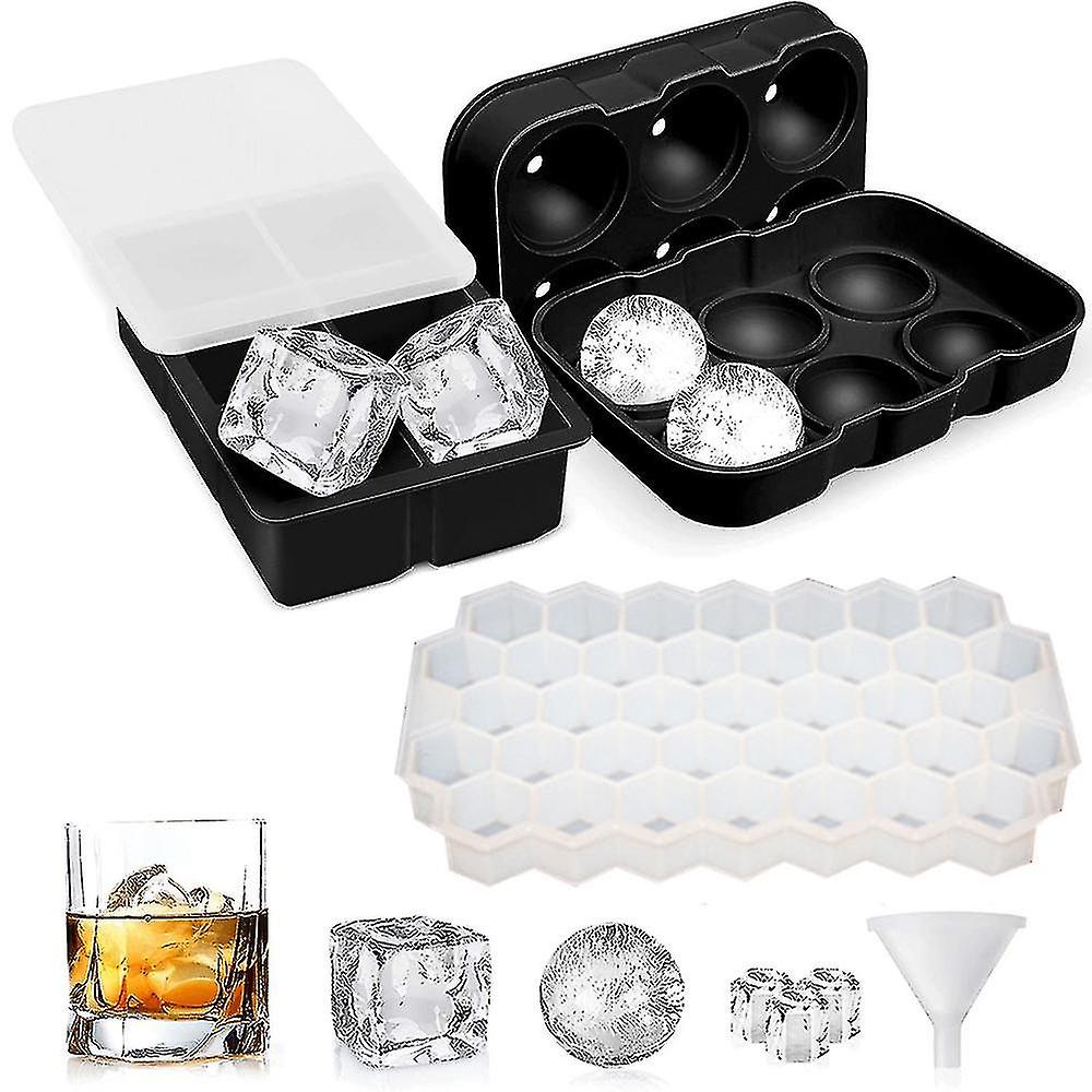 Ice Cube Trays, 3 Pack Silicone Ice Cube Tray With Lids, Ice Cube Mold