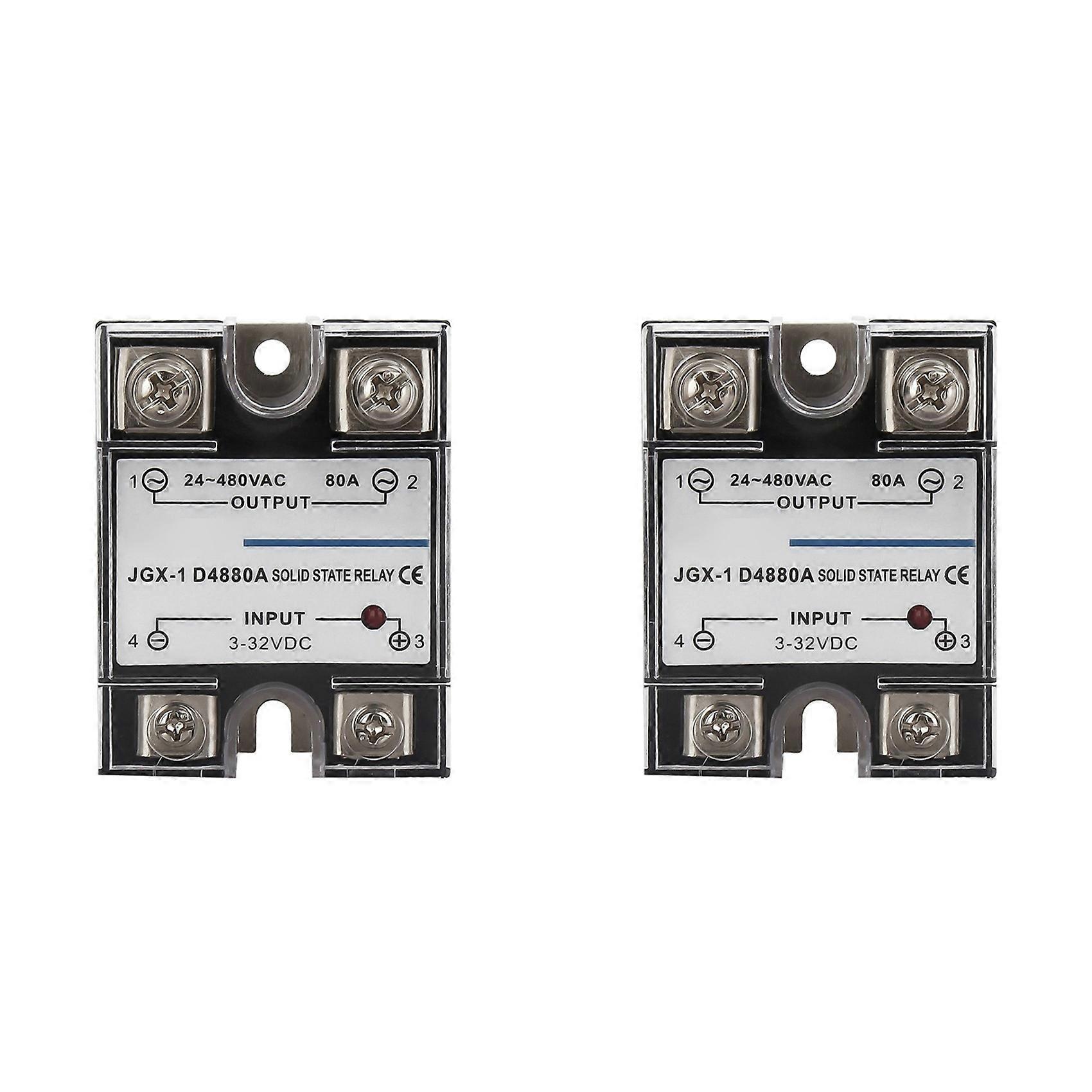 2X Single Phase Solid State Relay Single Phase SSR DC Control AC Solid State Relay 80A