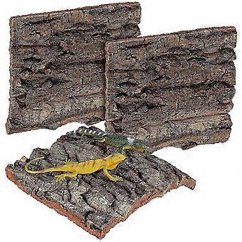 Conjunto de 4 peças de fundo de cortiça natural, compatível com terrários de répteis, aquários e decoração de aquários, além de ser ideal para habitats de lagartos e geckos.
