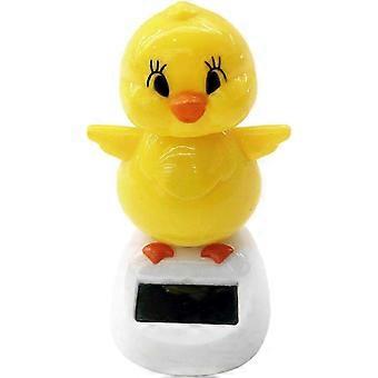 Solar Powered Bobblehead Figurines - Yellow Dancing Chick Decor