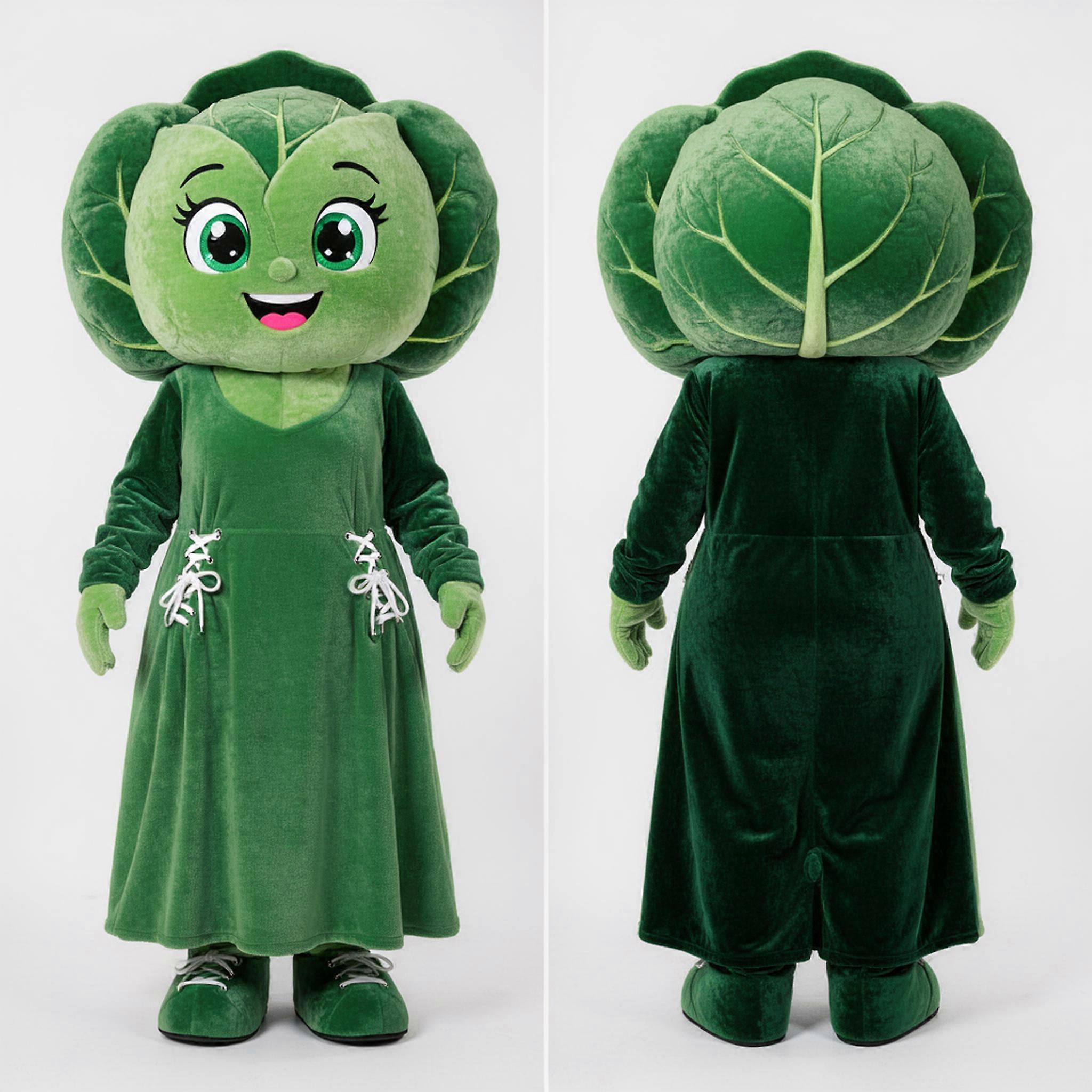 MASTICOT Emerald Green Velvety Cabbage Leaf Mascot