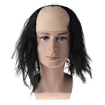 Wigs Bald Hair Masquerade Costume Party Funny Cosplay Prop Black White Halloween