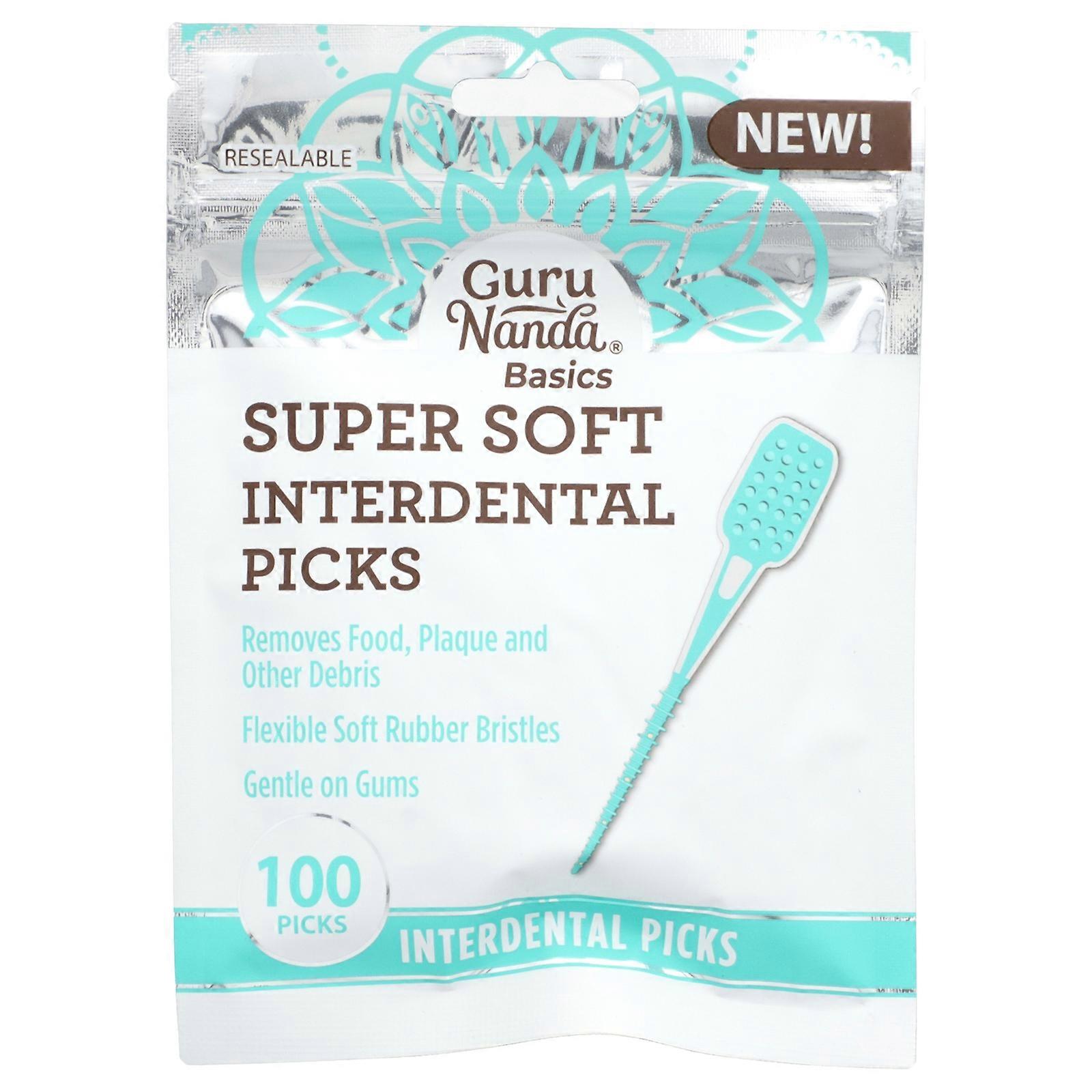 7 x GuruNanda, Basics, Super Soft Interdental Picks, 100 Picks