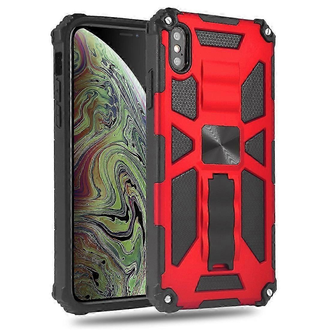 Shockproof TPU + PC Magnetic Protective Case with Holder, Compatible with iPhone XS Max