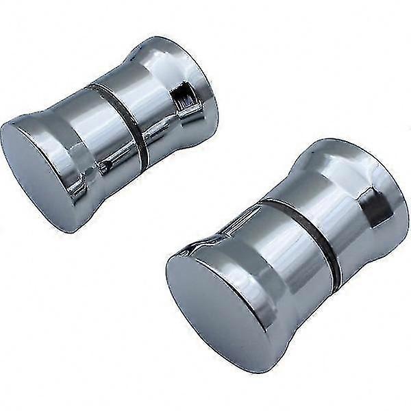 Shower Screen & Wall Replacement Parts 2 Pcs Round Chromed Glass Door Knobs Pull Handles