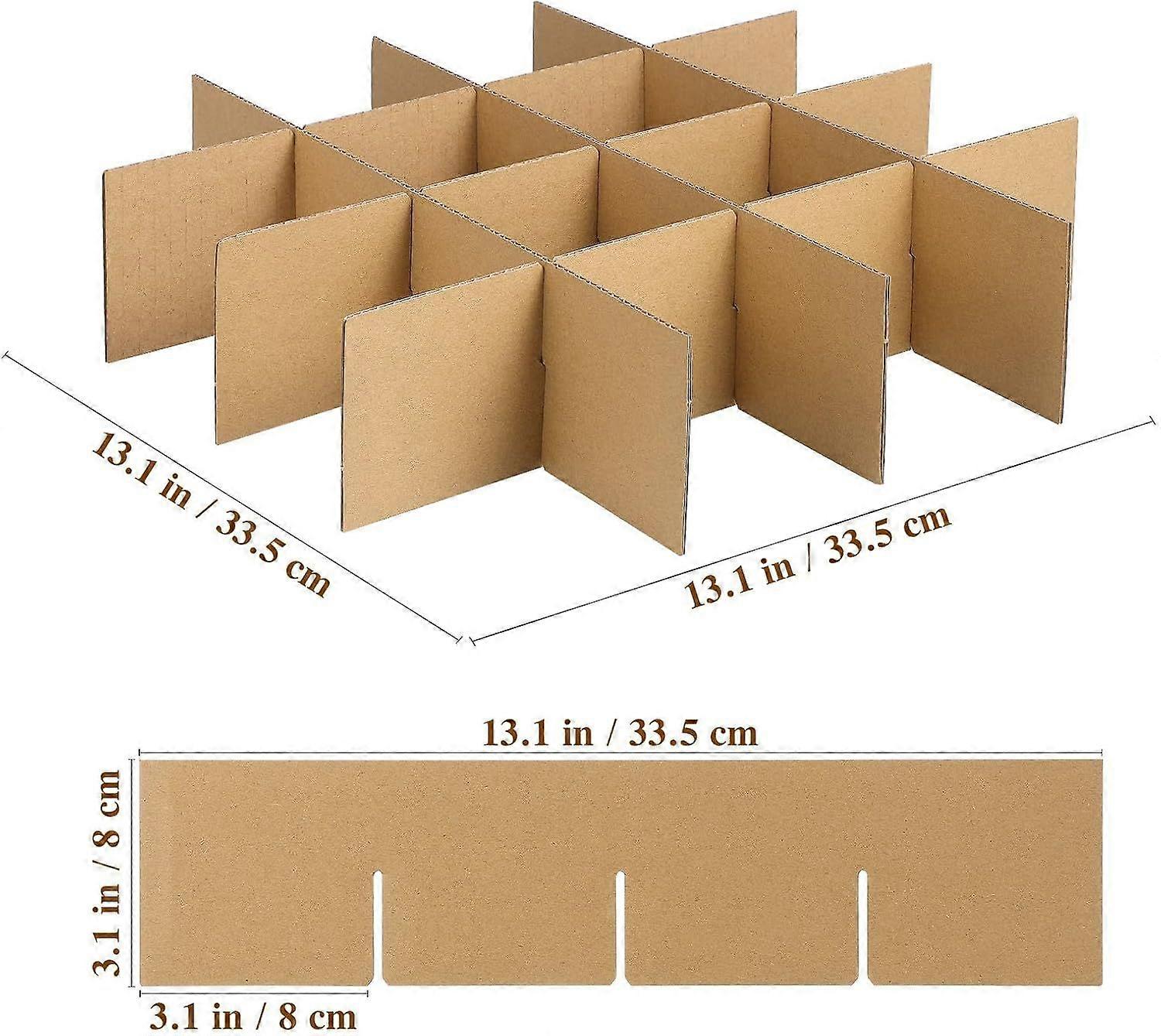 Box Dividers for Glassware, 16 Grid Pack, Paper