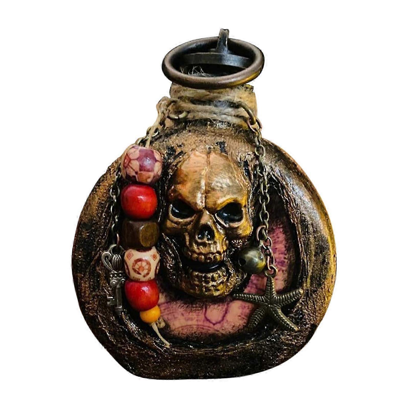 Macabre Resin Potion Bottles With Skull