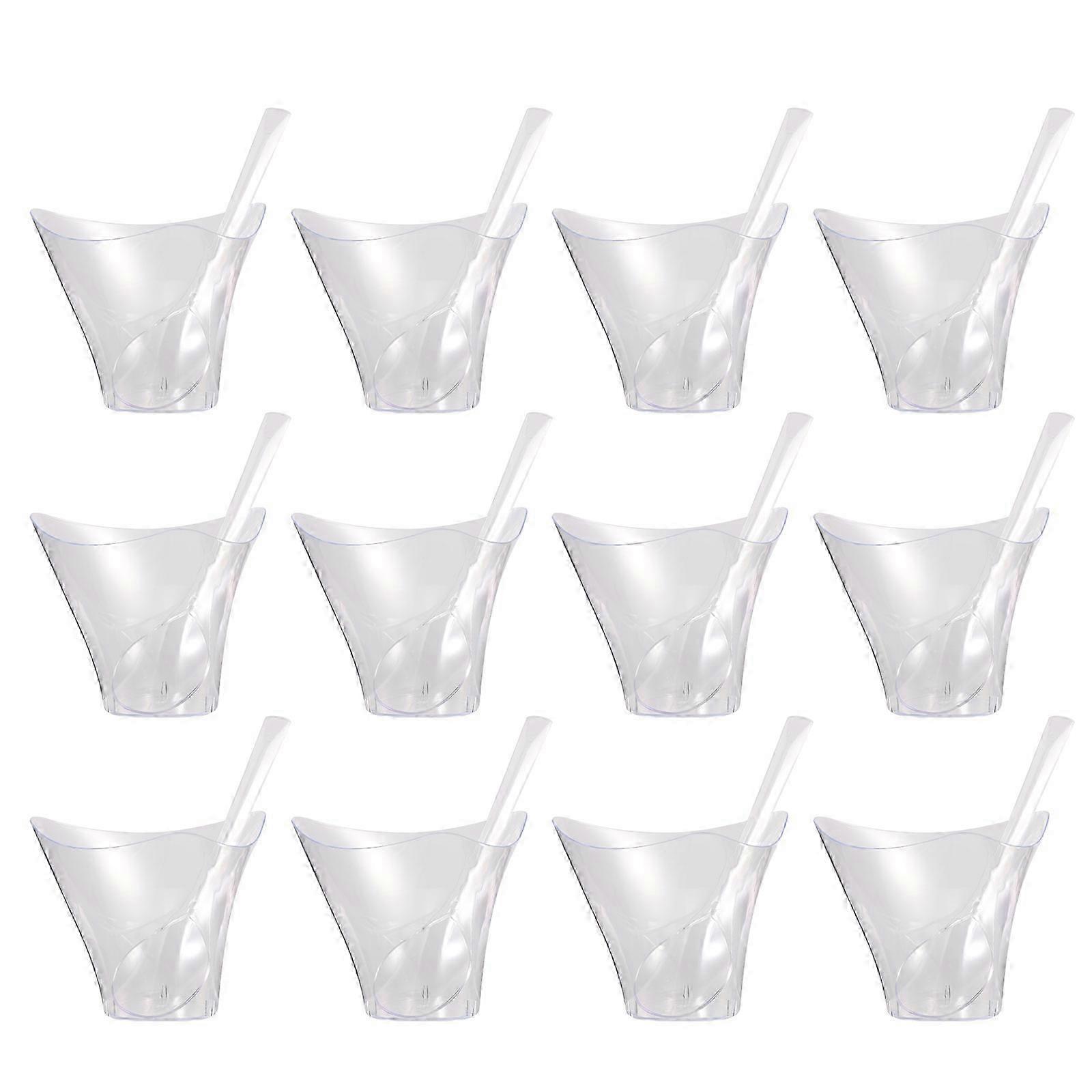 Transparent Jelly Cups Plastic Mousse Cups compatible with Storage 50Sets