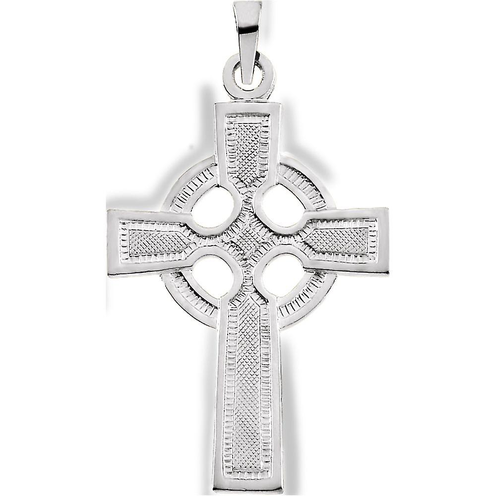 925スターリングシルバーアイリッシュクラダケルトトリニティノット宗教信仰クロスペンダントネックレス28x20mm-女性用ペンダント