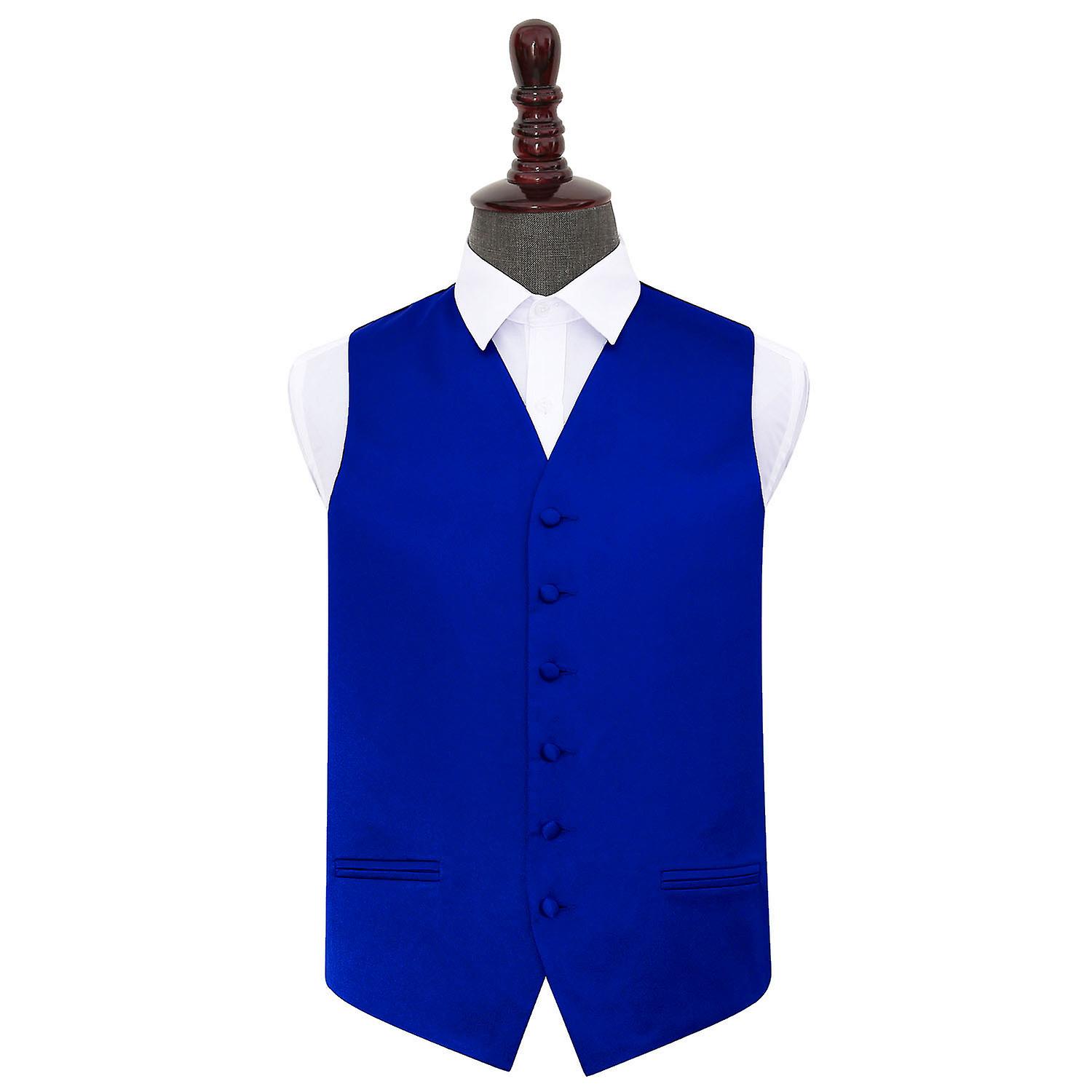 Royal Blue Plain Satin Wedding Waistcoat