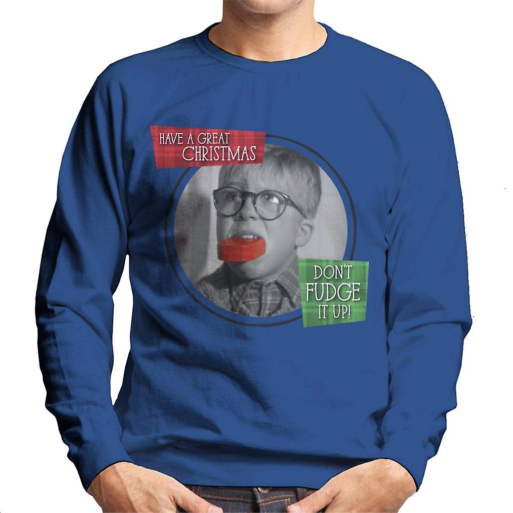A Christmas Story Ralphie Don't Fudge It Up Men's Sweatshirt
