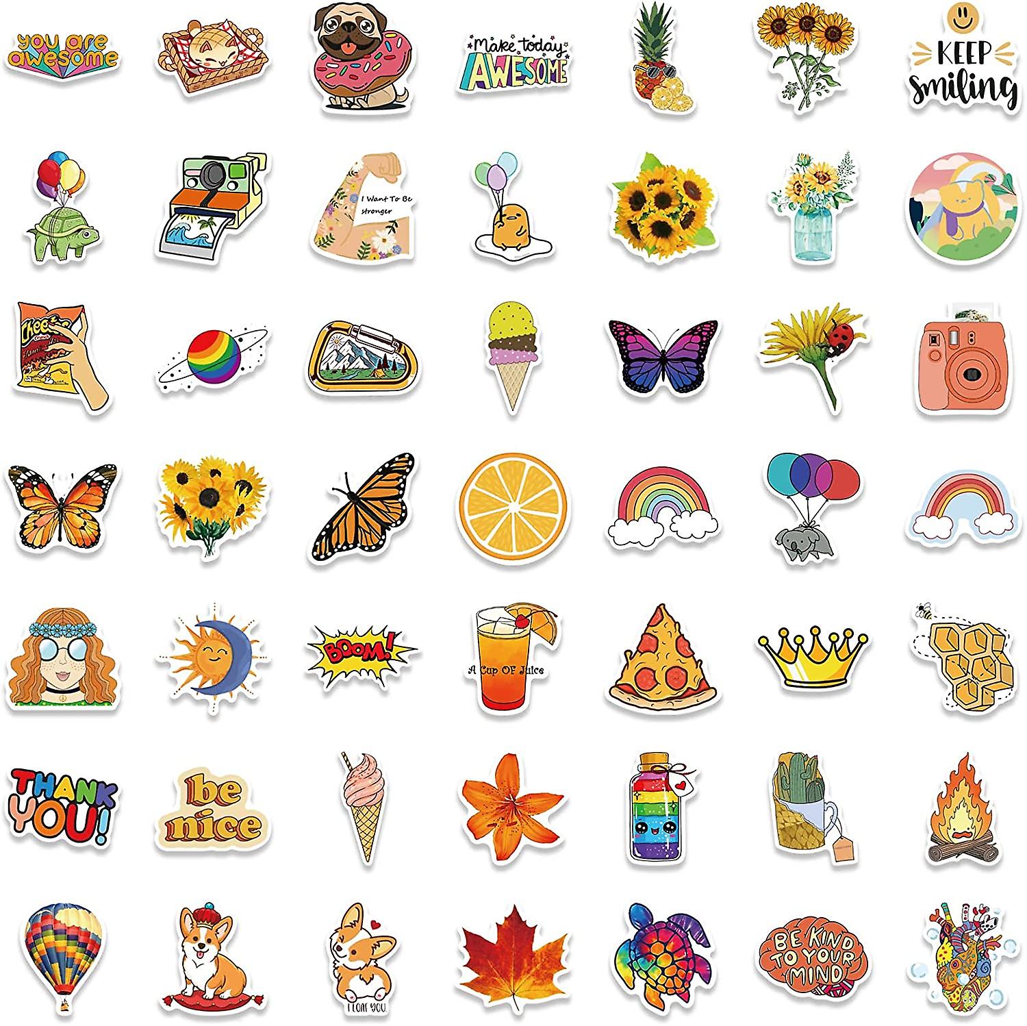 Y2K Aesthetic Stickers, 111PCS Black And White Sticker Decals For Water