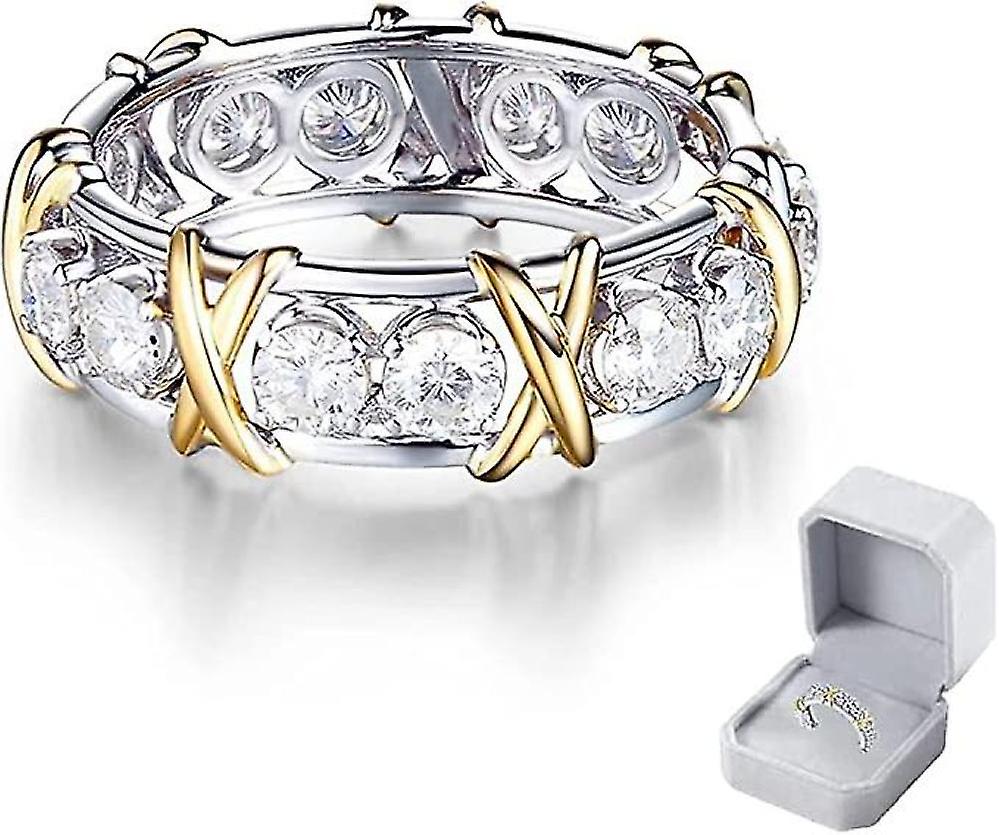 Magnetic Zircon Shaping Cross Full Moissanite Diamond Ring, Unclog Bloodstream And Lymph Nodes