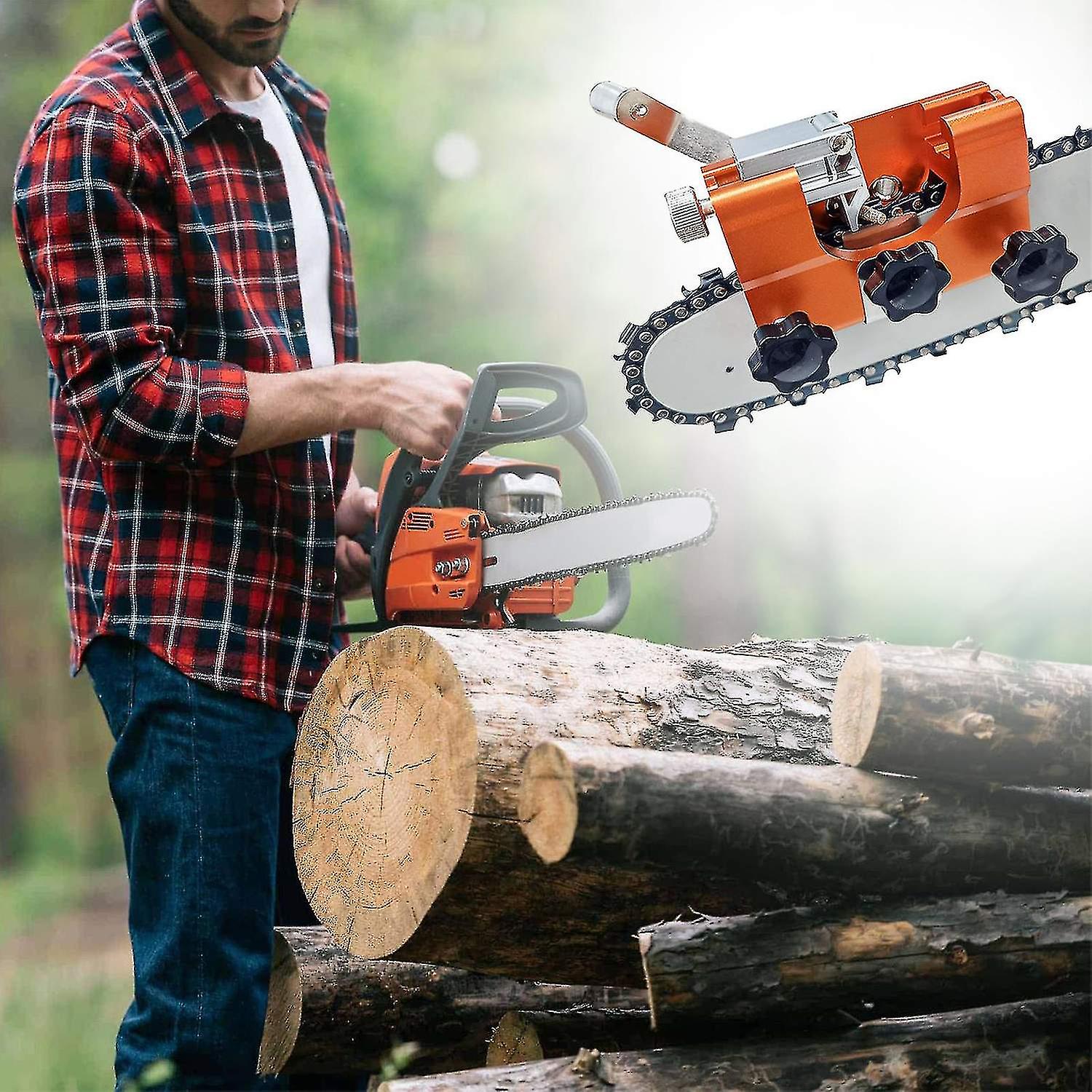 Portable Chainsaw Sharpening Jig Chainsaw Sharpener Hand Crank Sharpeners Tool