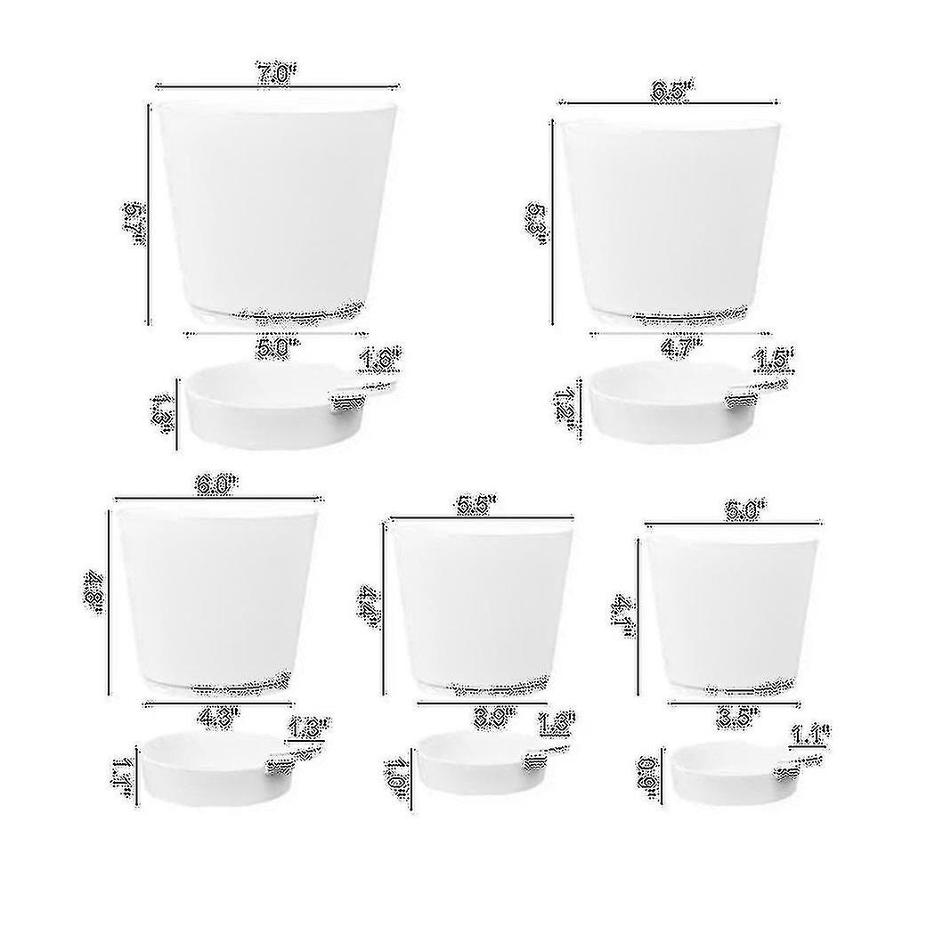 Selbstbewässernde Pflanztöpfe 5er-Set, Weiß, 11 Cm – Für Sukkulenten & Kleine Pflanzen, Innen & Draußen